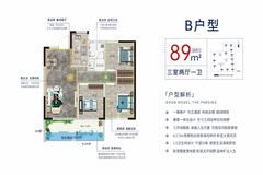 鄭州浩創(chuàng)上河府a(chǎn)1戶(hù)型戶(hù)型圖 首付金額 3室2廳2衛(wèi) 99.0平米